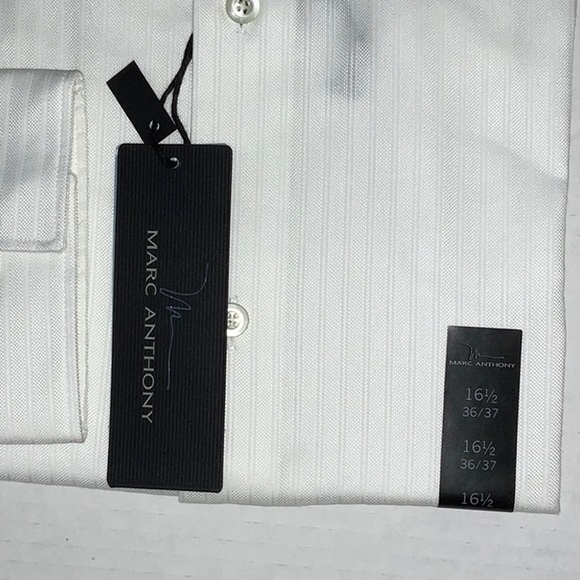 NWT Marc Anthony Slim Fit White Dress Shirt Size 16 1/2 36/37 - Picture 3 of 5